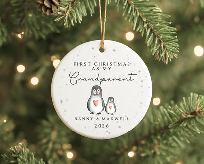 First Christmas As Grandparents Personalised Bauble Ornament Gift