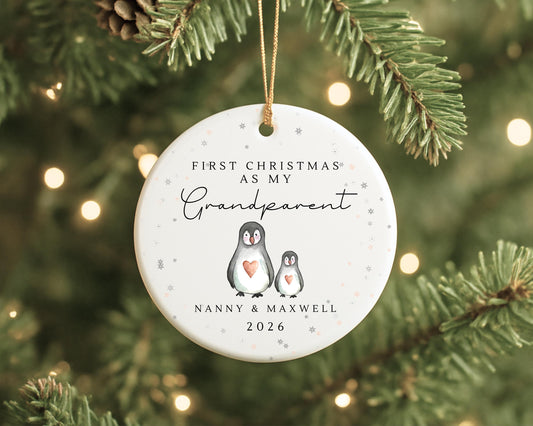 First Christmas As Grandparents Personalised Bauble Ornament Gift