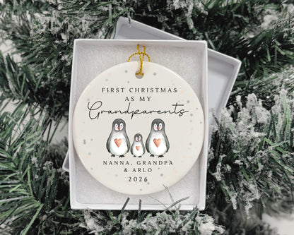 First Christmas As Grandparents Personalised Bauble Ornament Gift