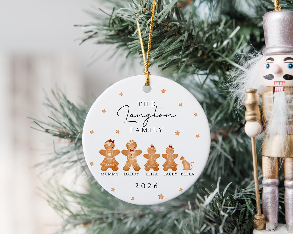Family Christmas Ornament Personalised Gingerbread Decoration 2025 Gift