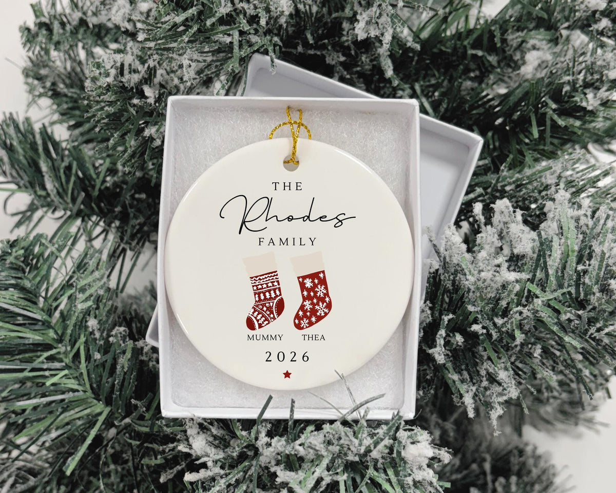 Family Christmas Ornament Personalised Stockings Decoration 2025 Gift