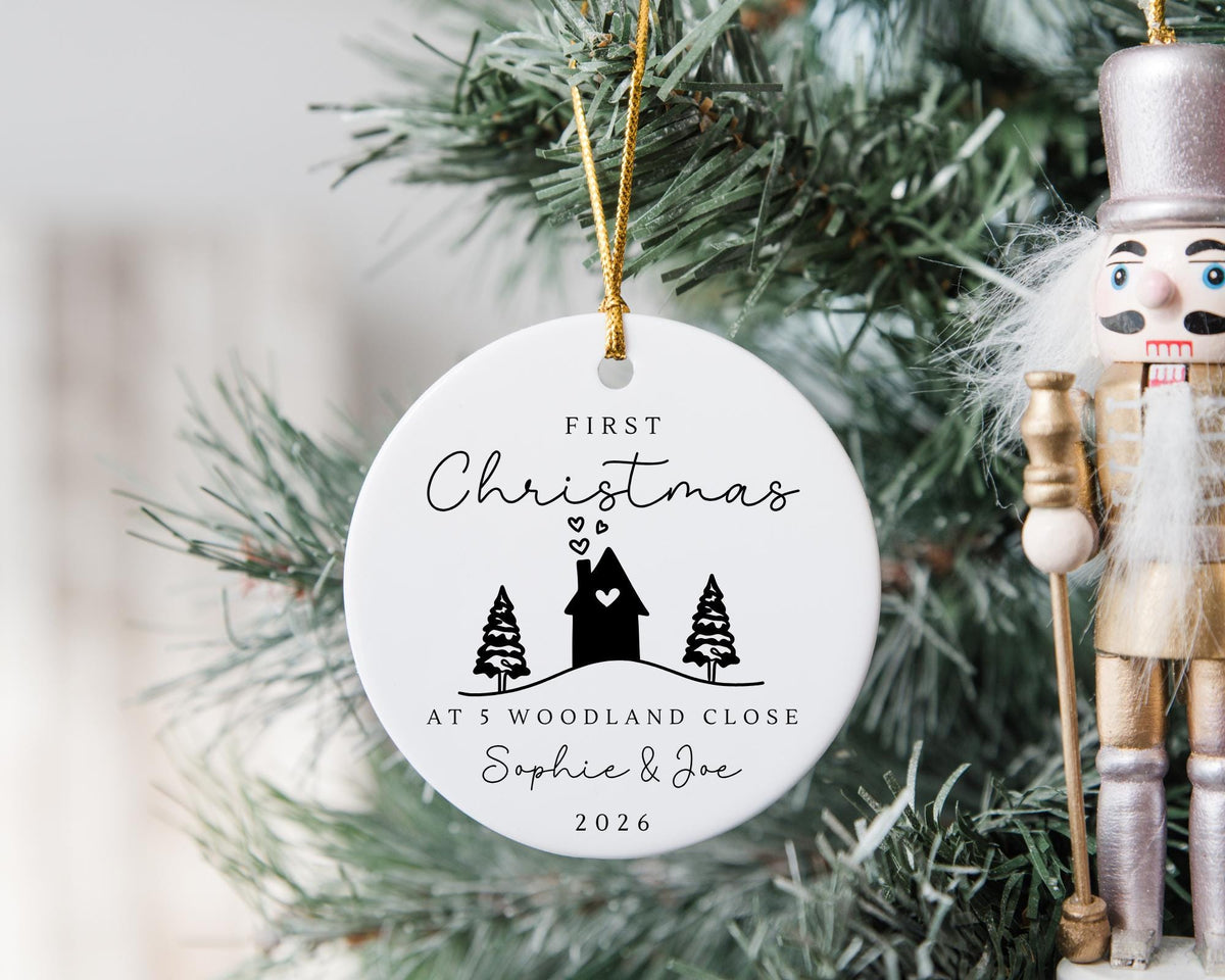 First Christmas In New Home Decoration Personalised Couple Moving House Gift