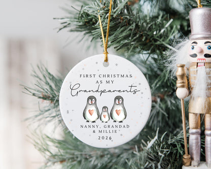 First Christmas As Grandparents Personalised Bauble Ornament Gift