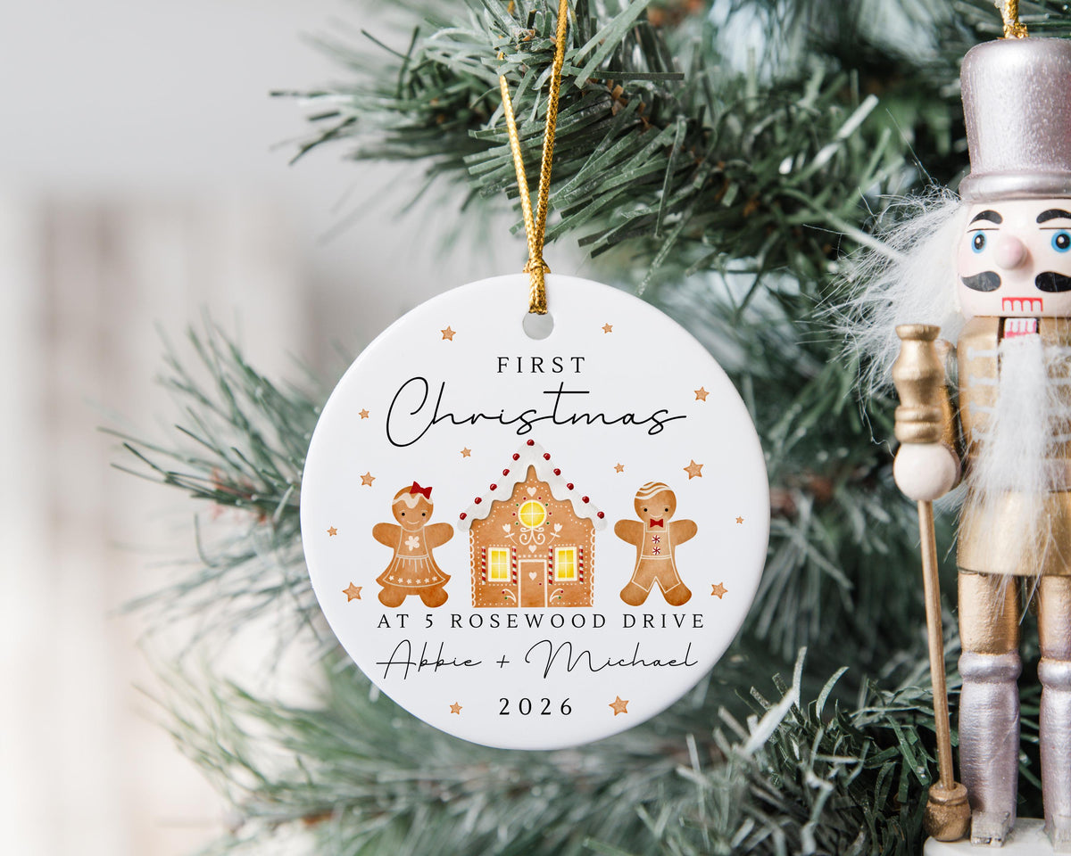 First Christmas In New Home Decoration Personalised Couple Ornament Moving House Gift