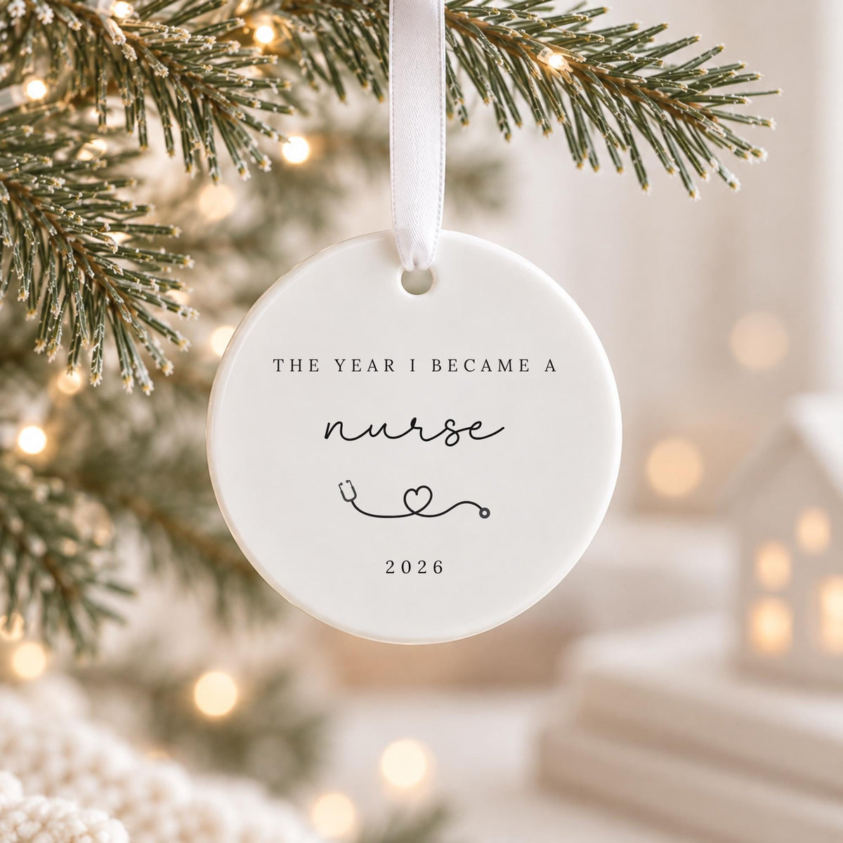 Nurse Ornament Personalised Year I Became A Nurse Christmas Decoration Ceramic Keepsake Gift