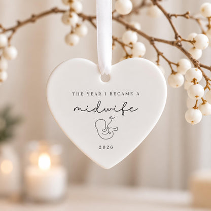 Midwife Ornament Personalised Year I Became A Midwife Christmas Decoration Ceramic Keepsake Gift