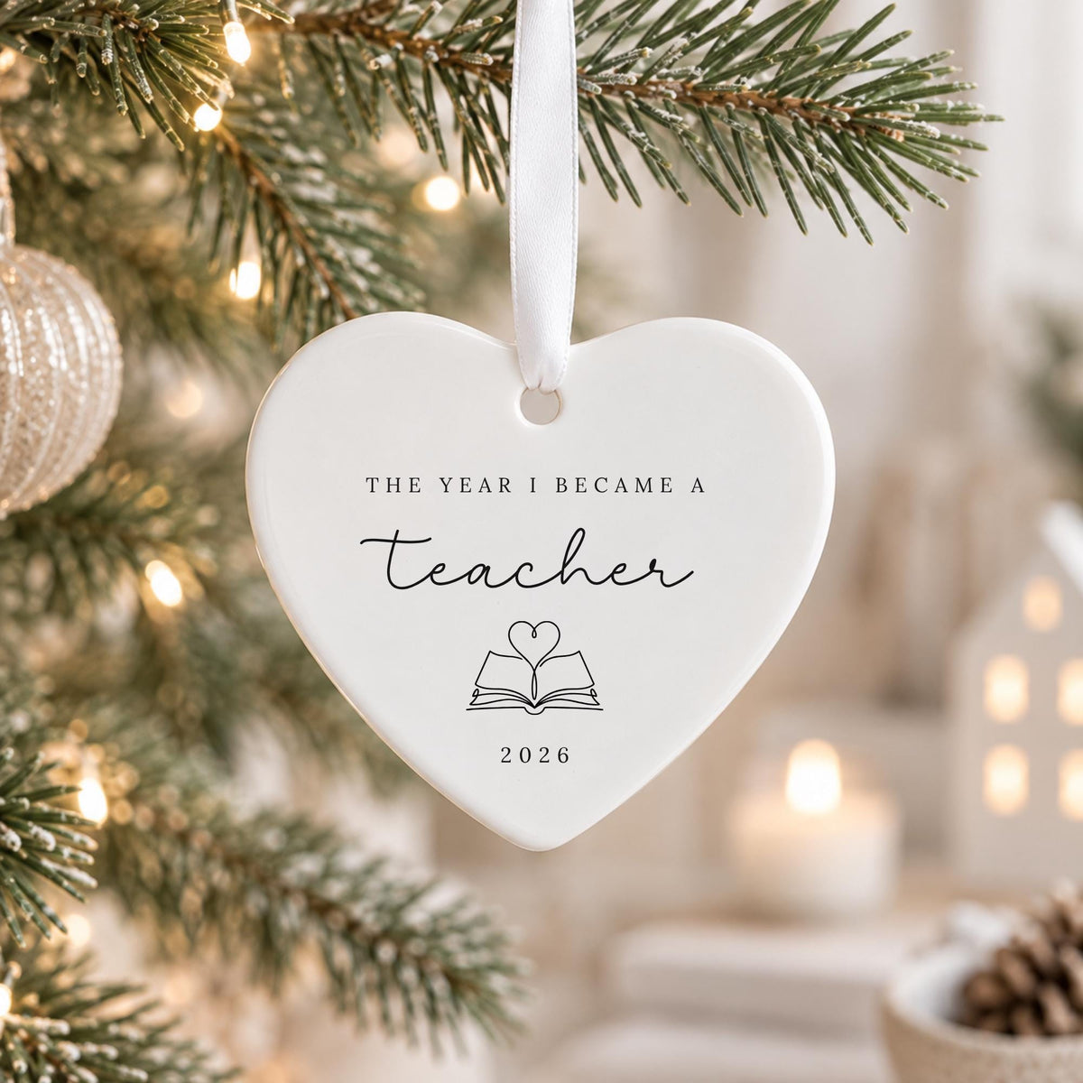 Teacher Ornament Personalised Year I Became A Teacher Christmas Decoration Ceramic Keepsake Gift