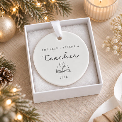 Teacher Ornament Personalised Year I Became A Teacher Christmas Decoration Ceramic Keepsake Gift