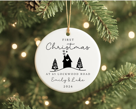 First Christmas In New Home Decoration Personalised Couple Moving House Gift