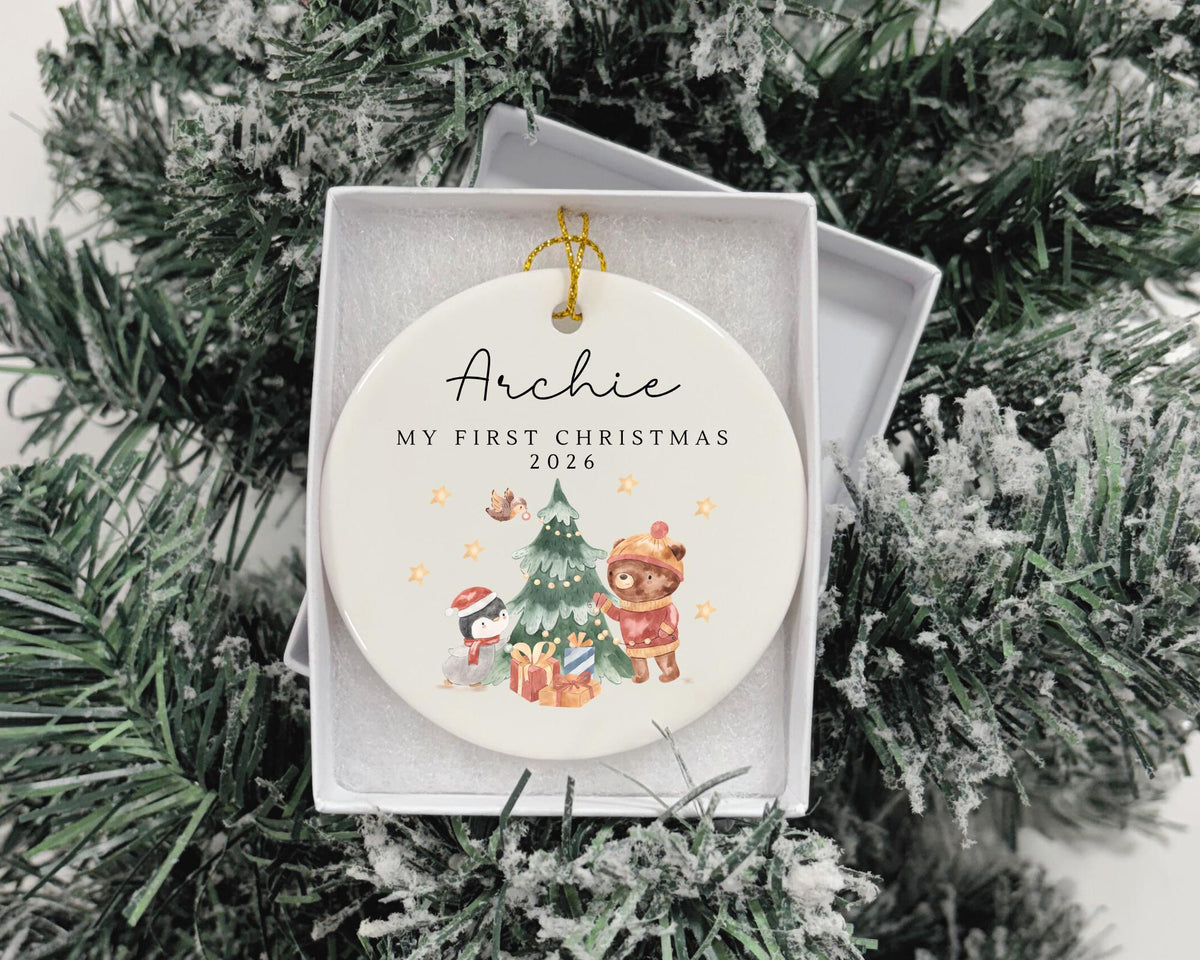 Personalised First Christmas Decoration Baby's First Xmas Tree Ornament Gift