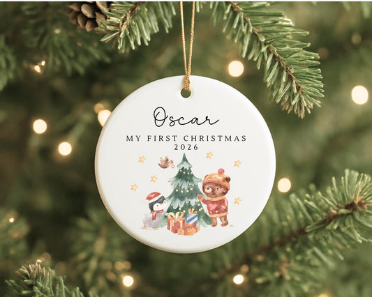 Personalised First Christmas Decoration Baby's First Xmas Tree Ornament Gift