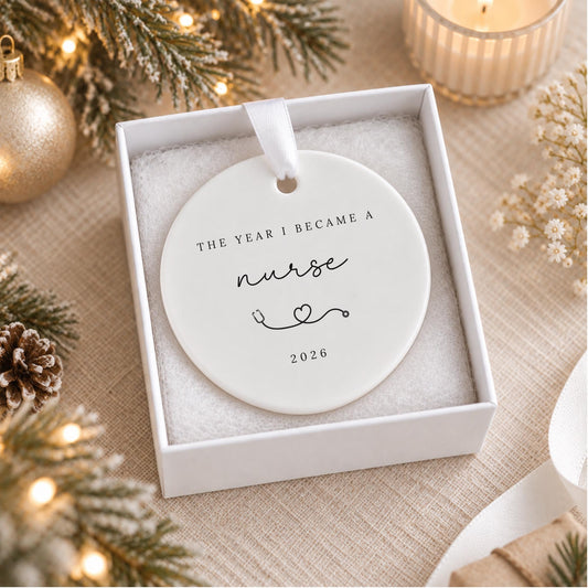 Nurse Ornament Personalised Year I Became A Nurse Christmas Decoration Ceramic Keepsake Gift
