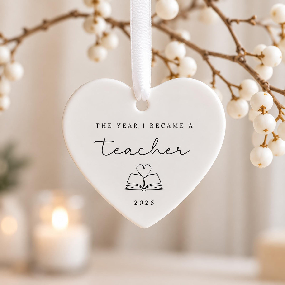Teacher Ornament Personalised Year I Became A Teacher Christmas Decoration Ceramic Keepsake Gift