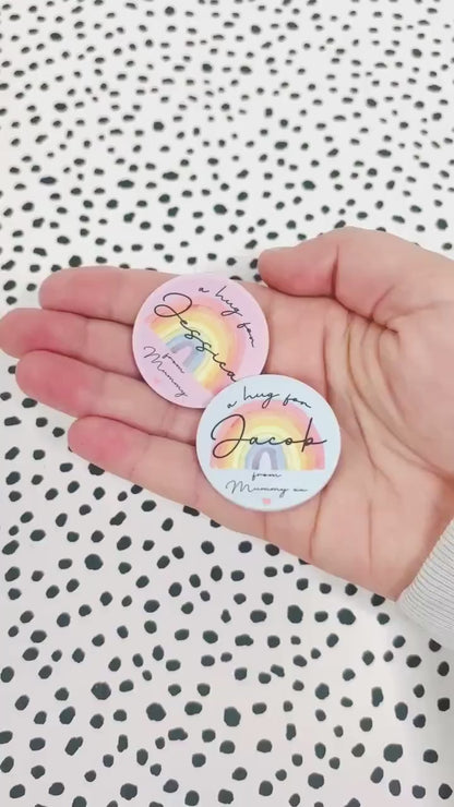 Back To School Hug In Pocket Brave Button Personalised Childrens Worry Anxiety Token Coin