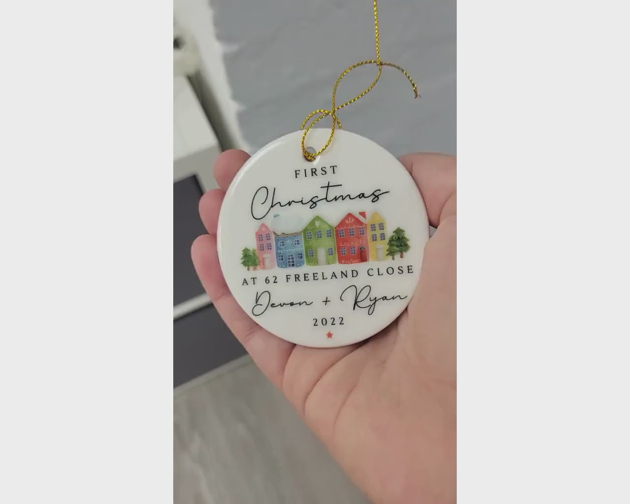 First Christmas In New Home Decoration Personalised Couple Ornament Moving House Gift