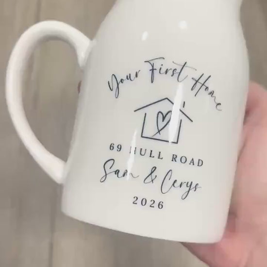 Personalised First Home Vase Moving House Couple Ceramic Gift