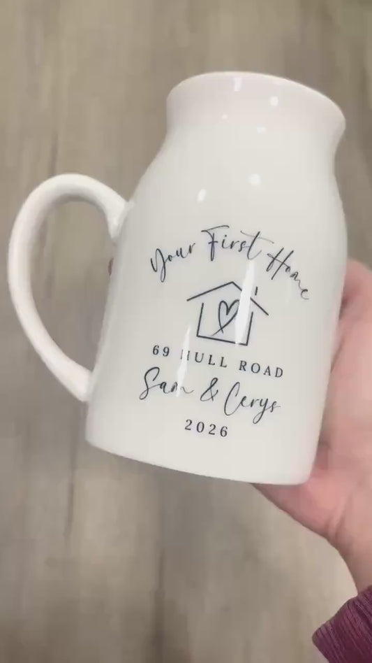 Personalised First Home Vase Moving House Couple Ceramic Gift