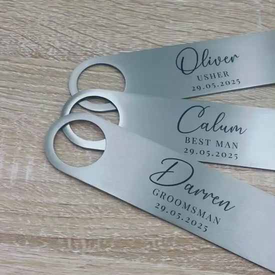 Groomsman Gift Personalised Bottle Opener Best Man Groom Father Of Bride Wedding Stag Keepsake