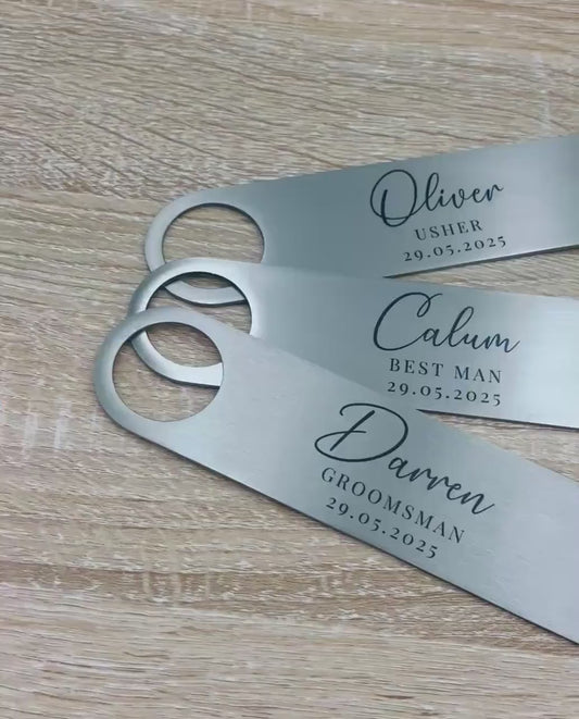 Groomsman Gift Personalised Bottle Opener Best Man Groom Father Of Bride Wedding Stag Keepsake