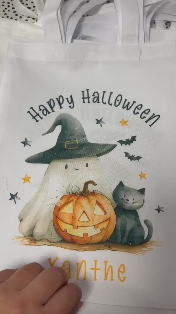 Halloween Bag Personalised Kids Trick Or Treat Sweet Gift Boo Bag