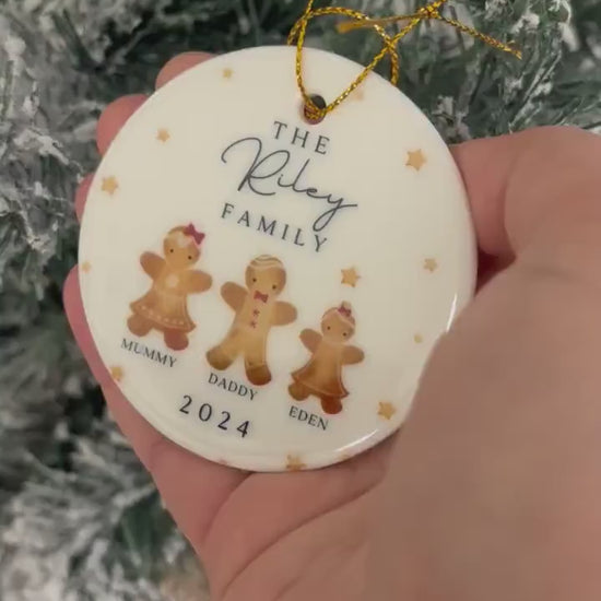 Family Christmas Ornament Personalised Gingerbread Decoration 2026 Gift