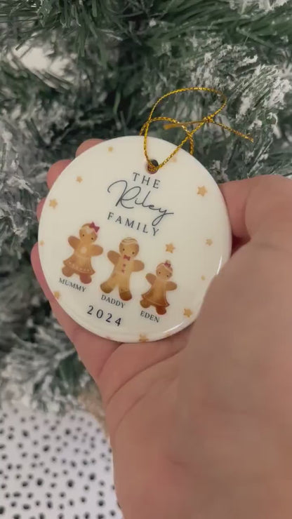 Family Christmas Ornament Personalised Gingerbread Decoration 2026 Gift