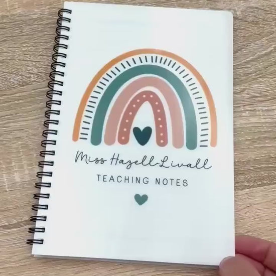 Personalised Teacher Notebook: Rainbow End of Term Gift