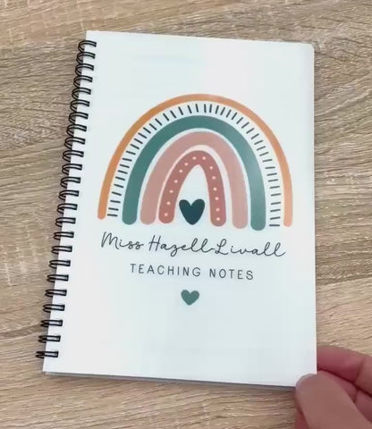 Personalised Teacher Notebook: Rainbow End of Term Gift