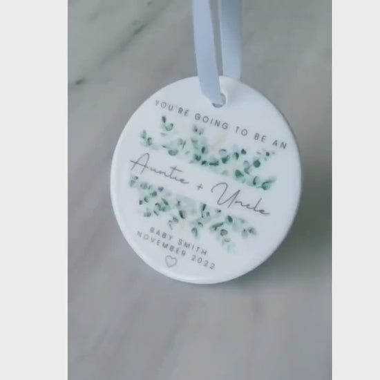 Auntie & Uncle Pregnancy Reveal Ornament Announcement Personalised Gift Decoration