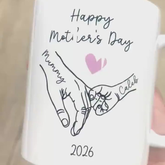 Personalised Mother's Day Mug Holding Hands 2026