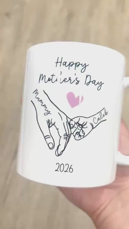 Personalised Mother's Day Mug Holding Hands 2026