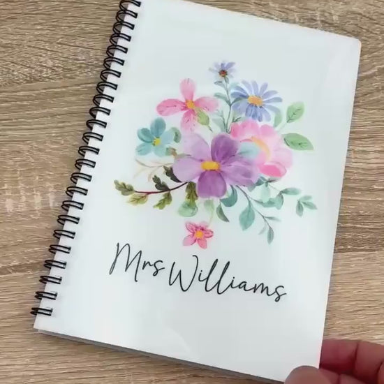 Personalised Teacher Notebook: Floral End of Term Gift
