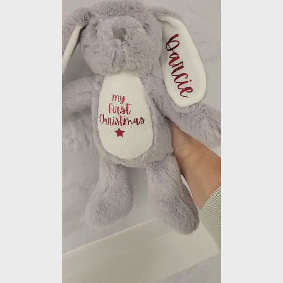 My First Christmas Bunny Personalised Soft Toy Baby Gift Newborn 1st Xmas Present