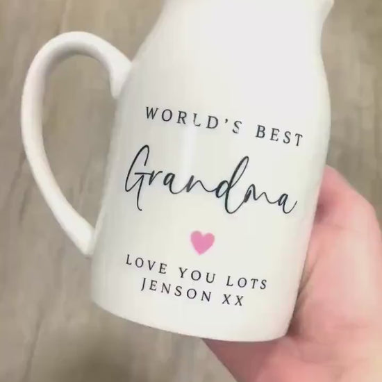 Personalised Vase Mummy/Grandma/Nanny/Auntie Ceramic Flower Jug Birthday Gift