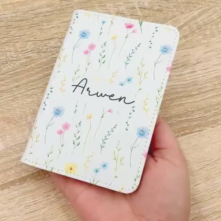Personalised Floral Passport Cover: Bridal Honeymoon Travel Gift