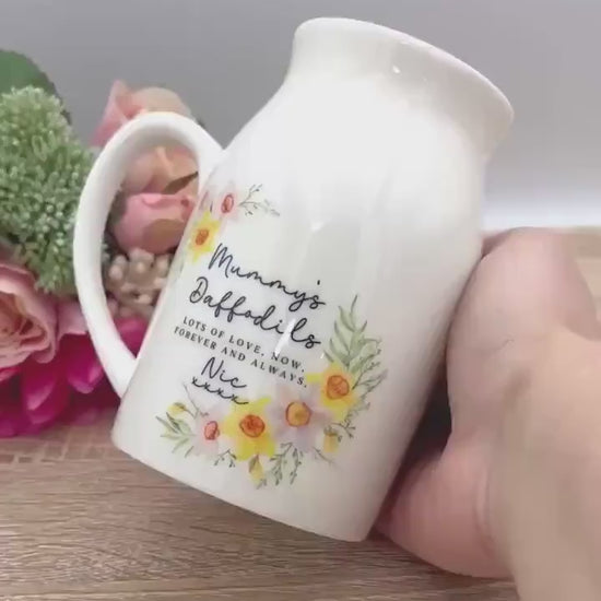 Personalised Vase Easter Mummy Grandma Nanny Ceramic Flower Jug Birthday Gift