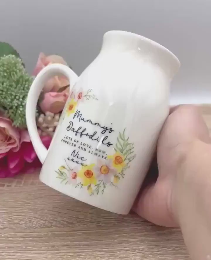 Personalised Vase Easter Mummy Grandma Nanny Ceramic Flower Jug Birthday Gift
