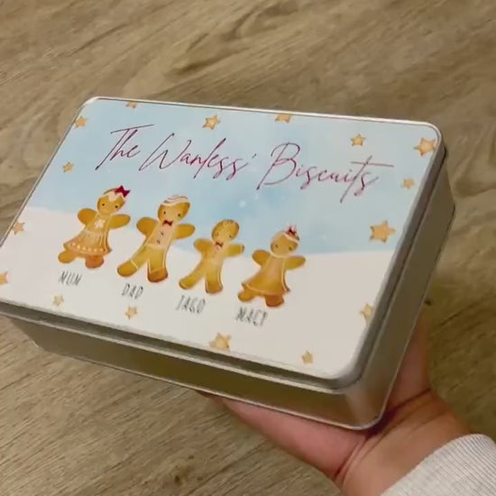 Personalised Biscuit Tin Christmas Gift Family Present