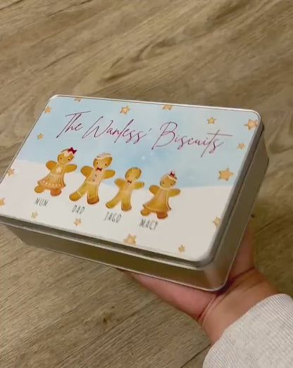 Personalised Biscuit Tin Christmas Gift Family Present