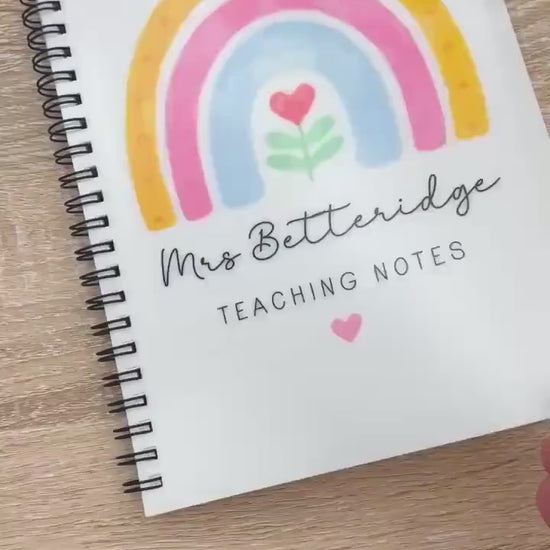 Personalised Teacher Notebook: Rainbow Design, End of Term Gift