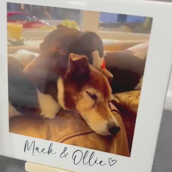 Personalised Memorial Ceramic Photo Tile With Text Polaroid Style Gift