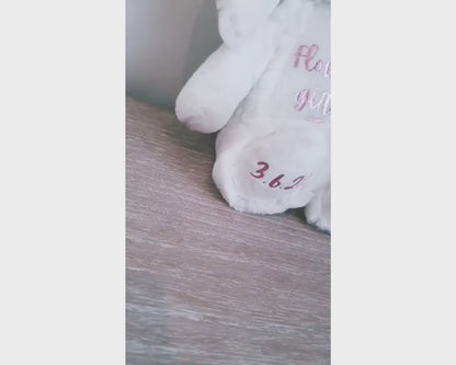 Flower Girl Gift Soft Toy Bunny Teddy Personalised Rose Gold Girls Wedding Present