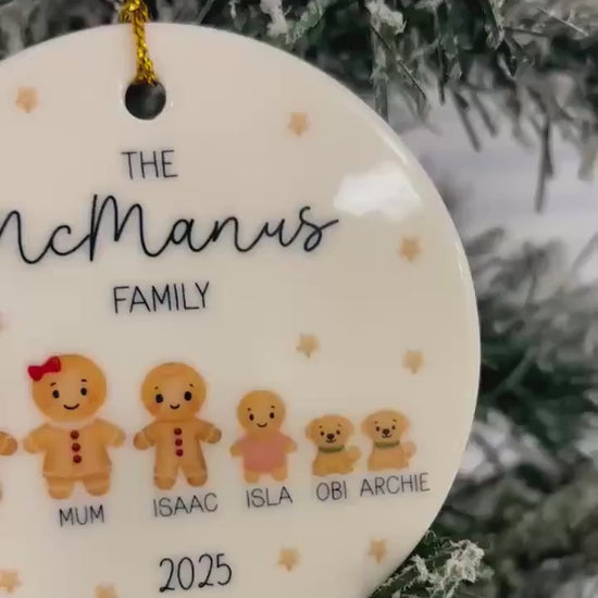Family Christmas Decoration Personalised Gingerbread Tree Ornament 2025 Gift