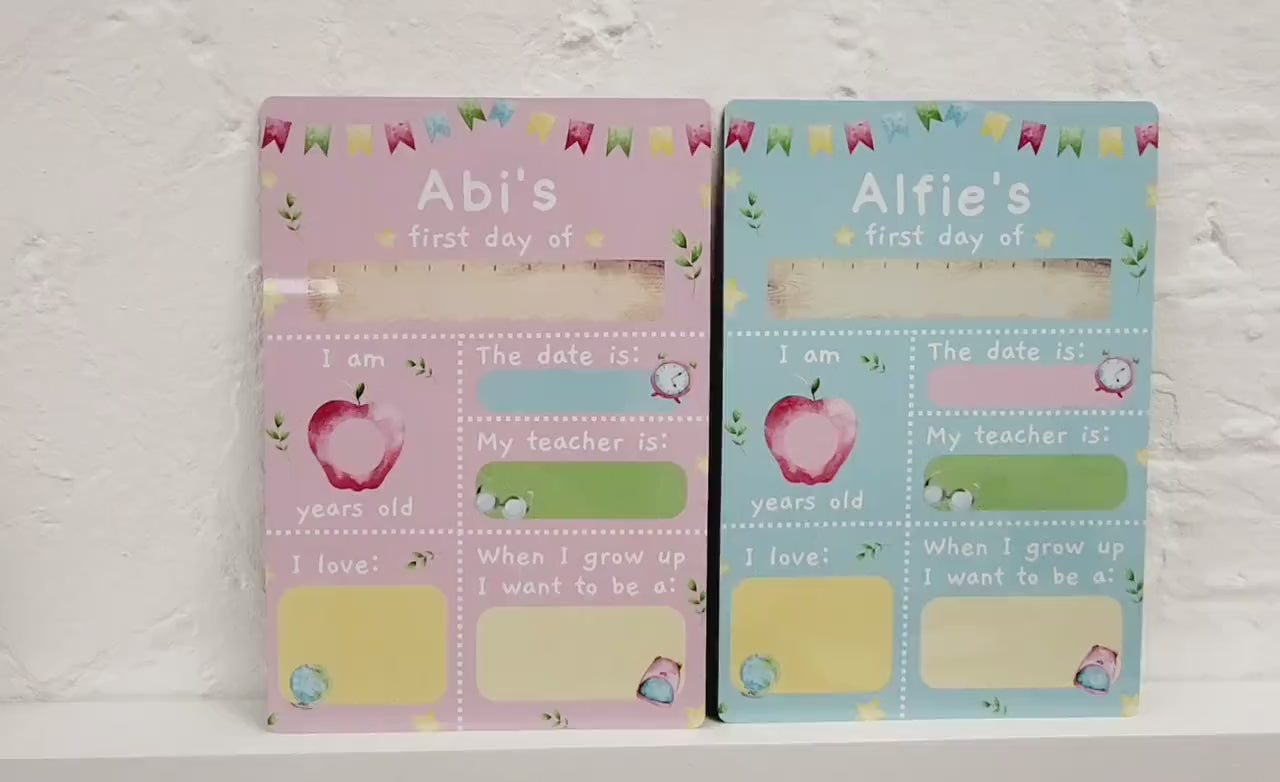 First Day Of School Sign Personalised Reception Back To School Wipeable Board