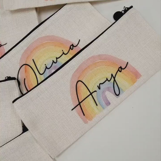 Personalised Teacher Pencil Case: Back To School Gift, Linen Stationery Storage