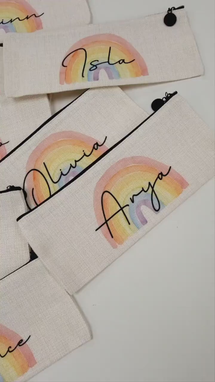 Personalised Teacher Pencil Case: Back To School Gift, Linen Stationery Storage