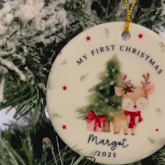 Personalised My First Christmas Ornament Baby First Xmas Ceramic Decoration 2025 Gift