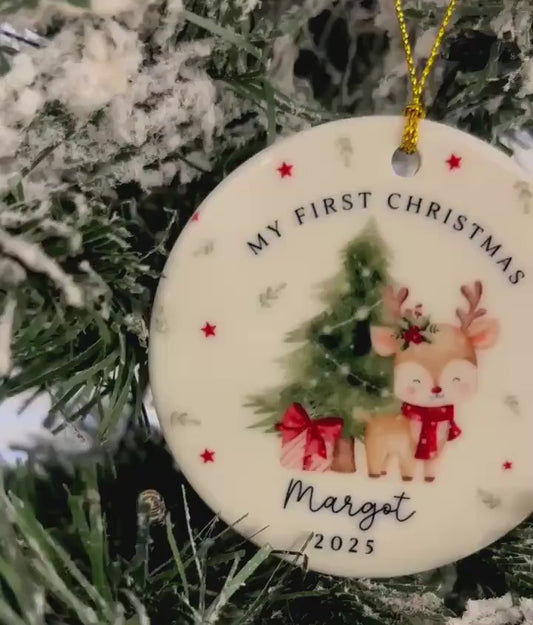 Personalised My First Christmas Ornament Baby First Xmas Ceramic Decoration 2025 Gift