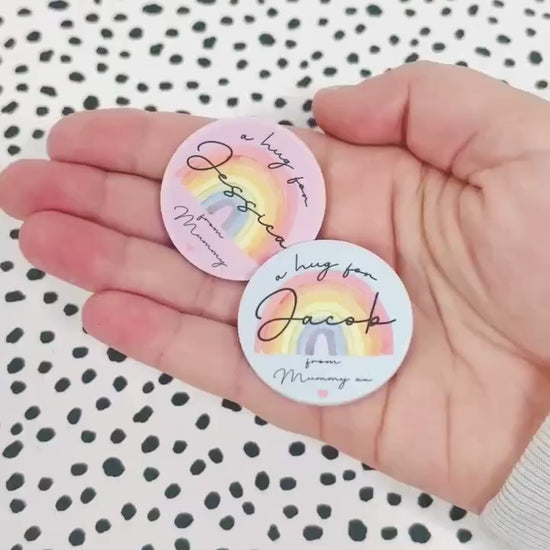 Back To School Hug In Pocket Brave Button Personalised Childrens Worry Anxiety Token Coin