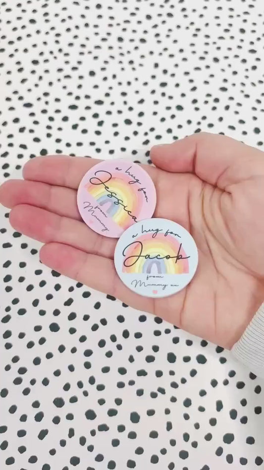 Back To School Hug In Pocket Brave Button Personalised Childrens Worry Anxiety Token Coin